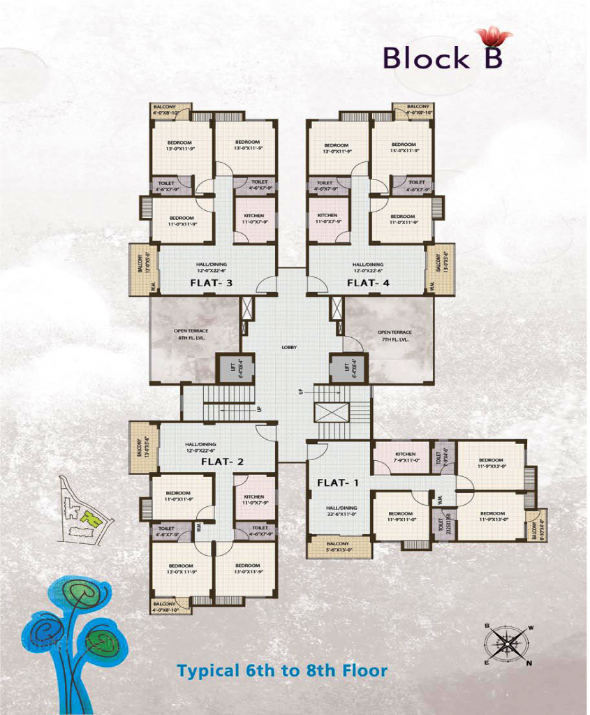 Block B_6th-8th Floor Plan | Gajpatihomes