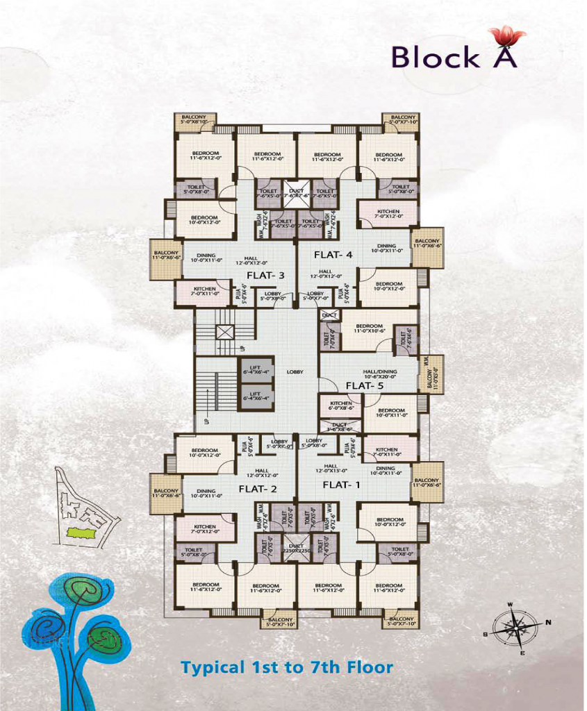 Block A_1st-7th Floor Plan