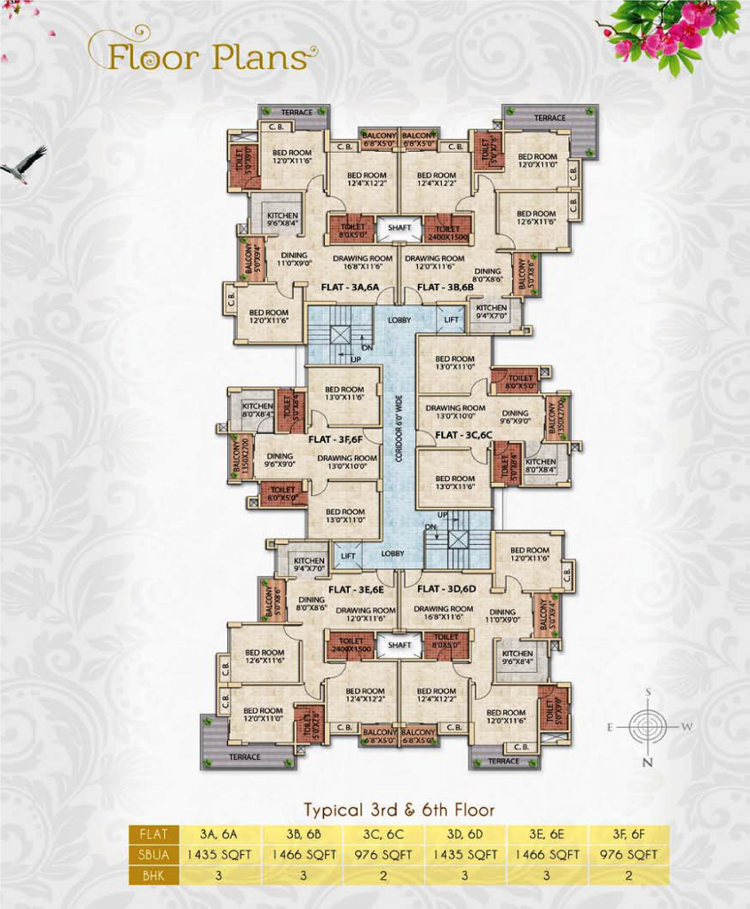 Floor Plan 3rd & 6th